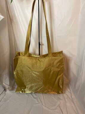 Diahann Carroll Metallic Gold Shimmer Large Shoulder Tote Bag